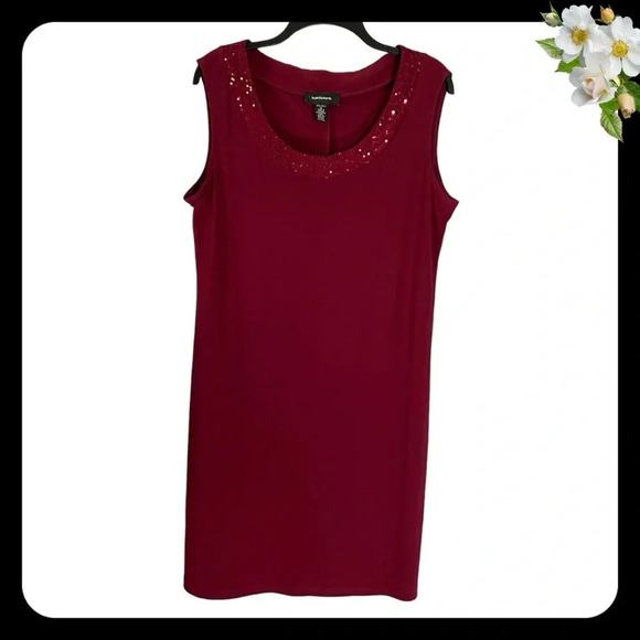 R&M Richards Cocktail Dress Merlot 7387 Sequin Sheath Size 12 Holiday Formal LNC - Picture 1 of 8